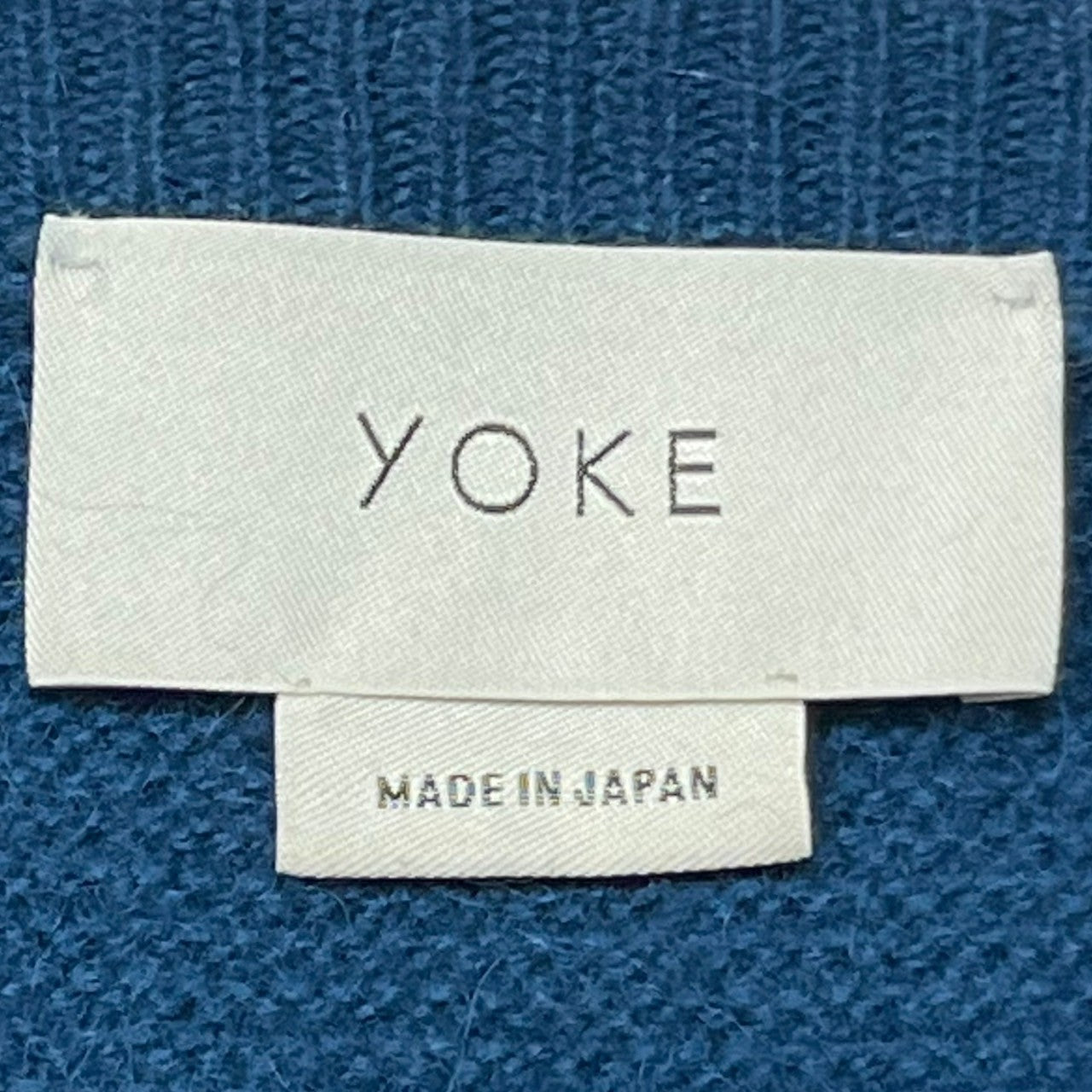YOKE(ヨーク) 7G OVERSIZED HALF CARDIGAN CREW NECK オーバーサイズ ハーフカーディガン クルーネック アルパカ YK18AW0007S-J SIZE M ブルー