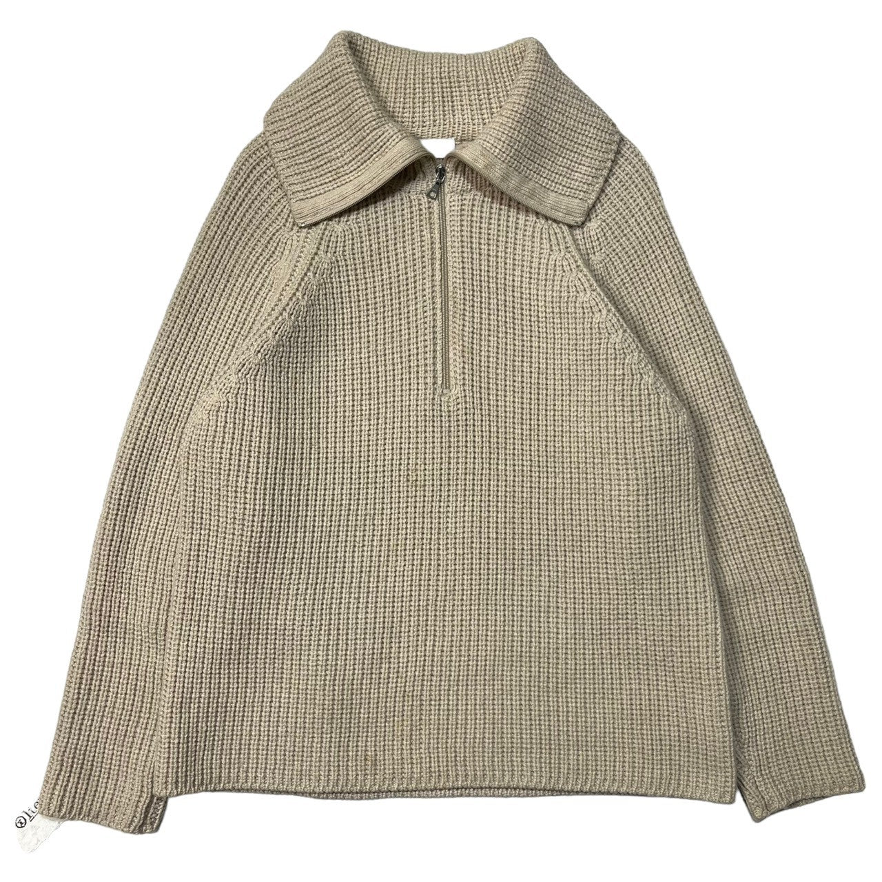 URU(ウル) half zip knit ハーフジップ ニット セーター ローゲージ 厚手 ウール カシミヤ シルク 17FUK03 FREE アイボリー