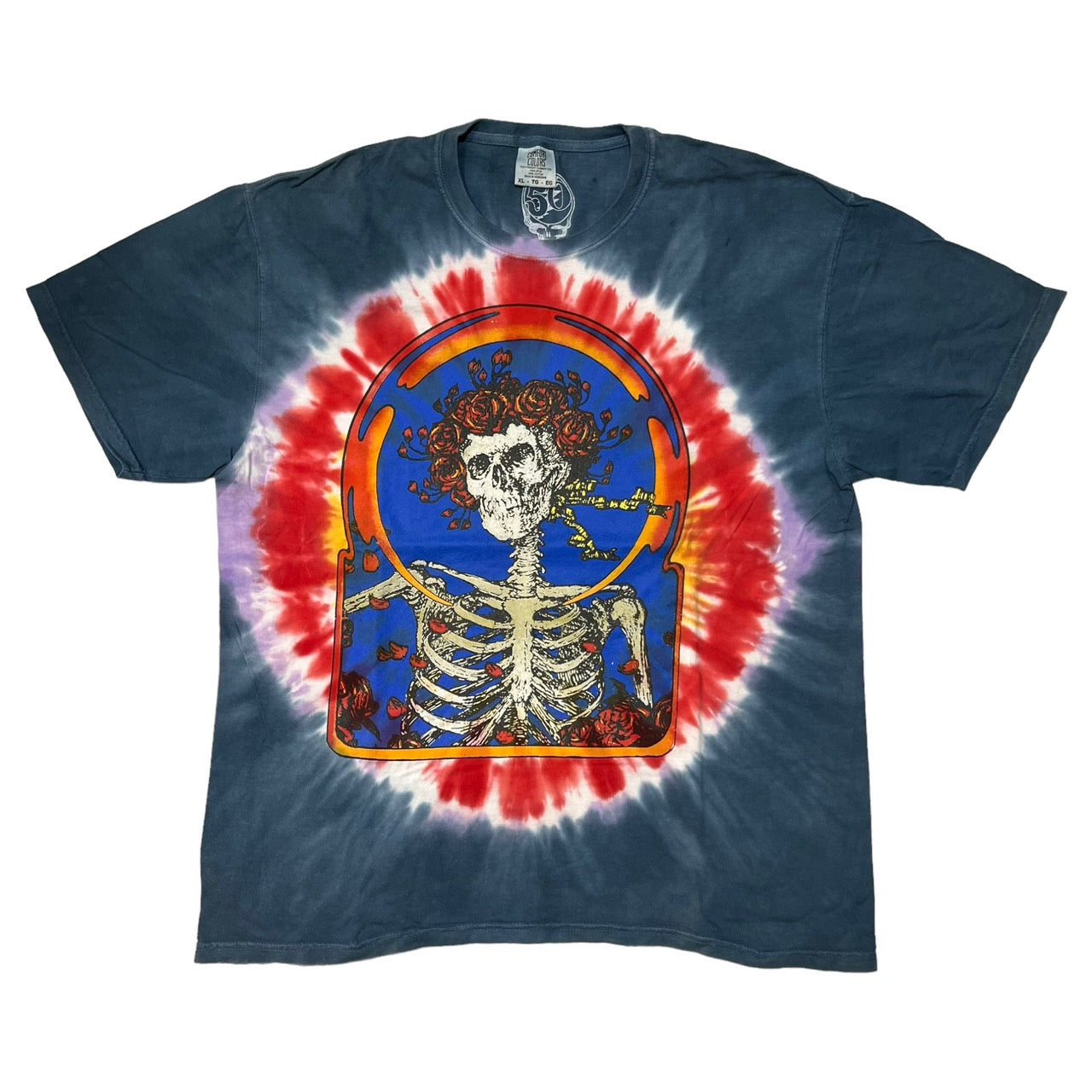 Comfort Colors(コンフォートカラーズ) ”GRATEFUL DEAD”50th anniversary TEE/タイダイプリントバンドTシャツ XL ブルー×レッド ©2021 50周年限定モデル