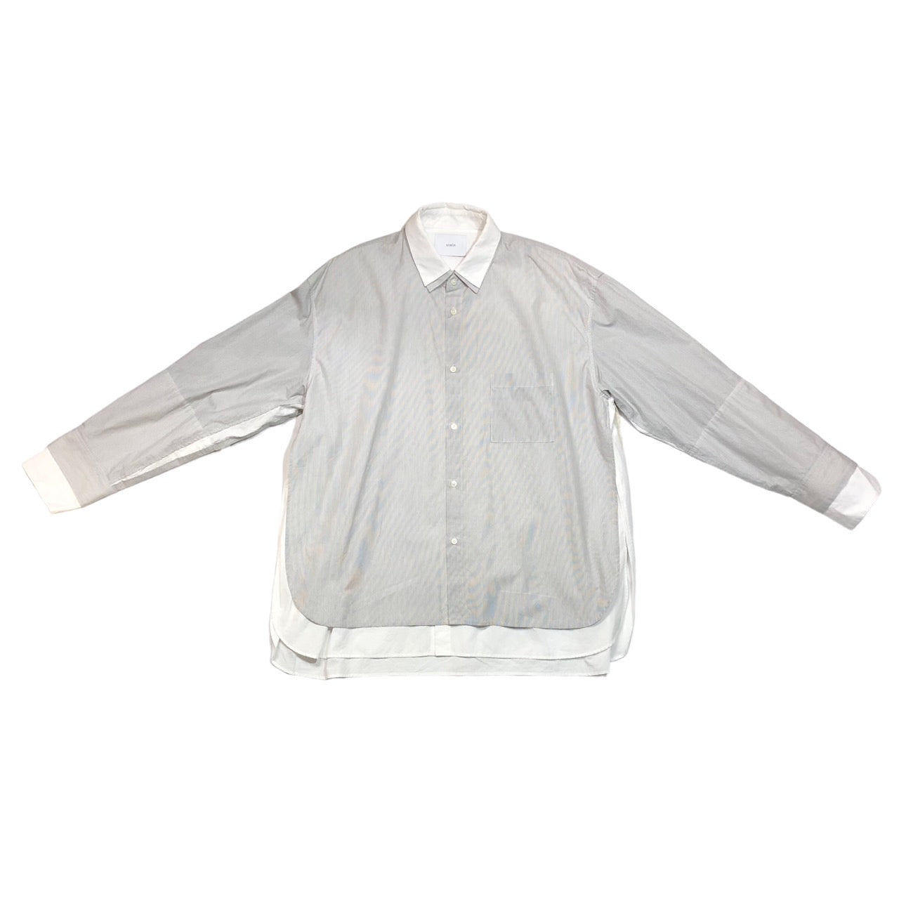 stein(シュタイン) OVERSIZED 4LAYERED SHIRT/オーバーサイズ4レイヤードシャツ ST.236 S ホワイト×ベージュ/ストライプ