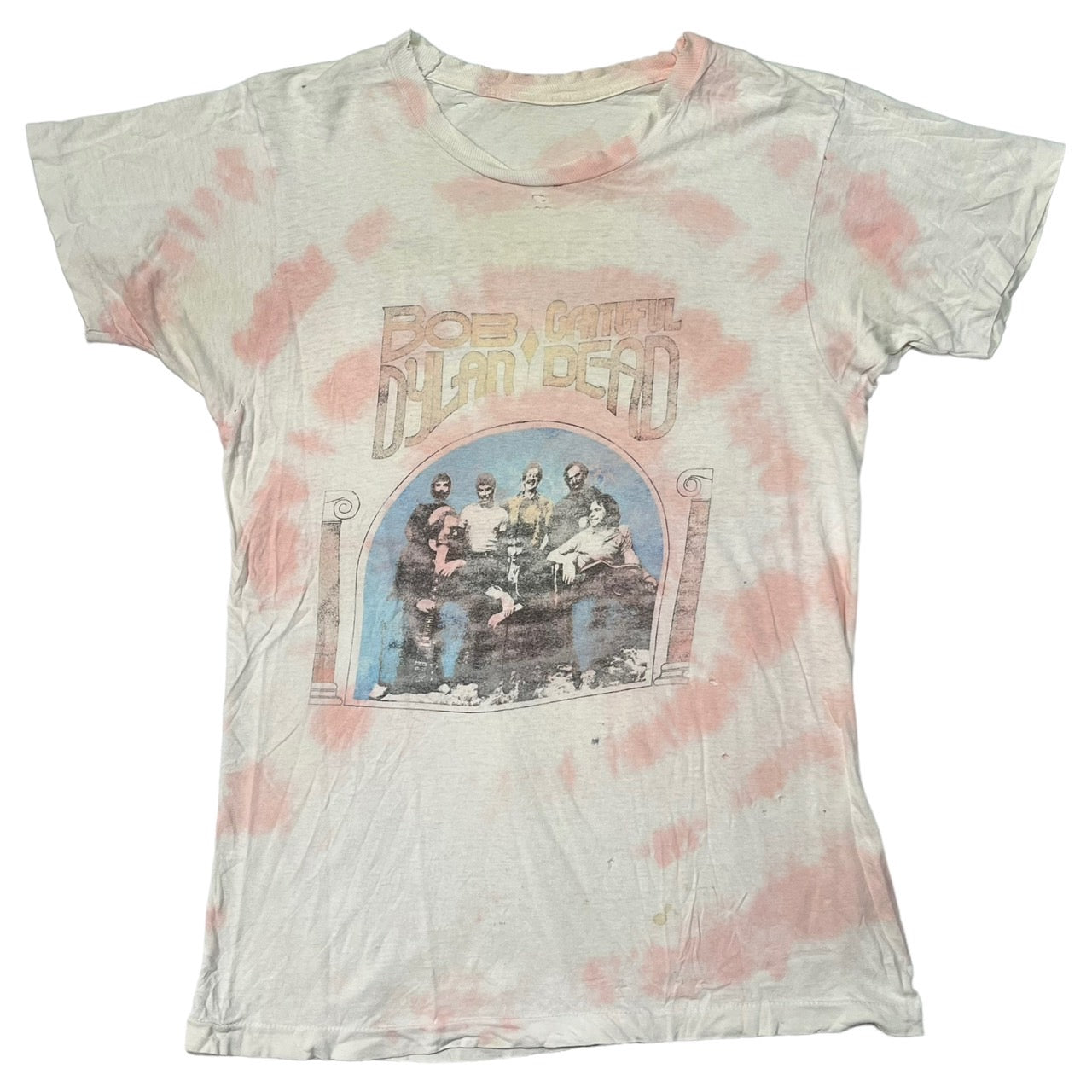 VINTAGE(ヴィンテージ) 90's "BOB DYLAN GRATEFUL DEAD" band Tee/バンドTシャツ 表記なし(Mサイズ程度) ホワイト×ピンク/タイダイ ボブ・ディラン & ザ・グレイトフル・デッド