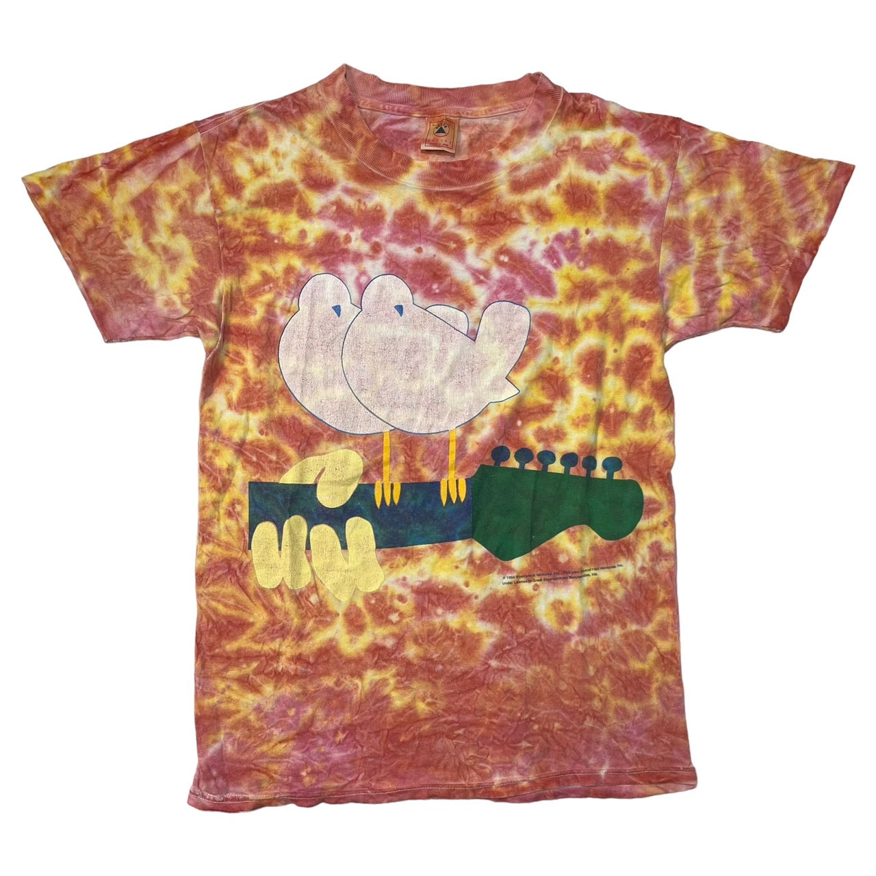 VINTAGE(ヴィンテージ) 90's Woodstock tie-dye T-shirt/ウッドストック/Tシャツ/タイダイ/バンドTシャツ SIZE L レッド×イエロー 90s 90年代 フェスティバル