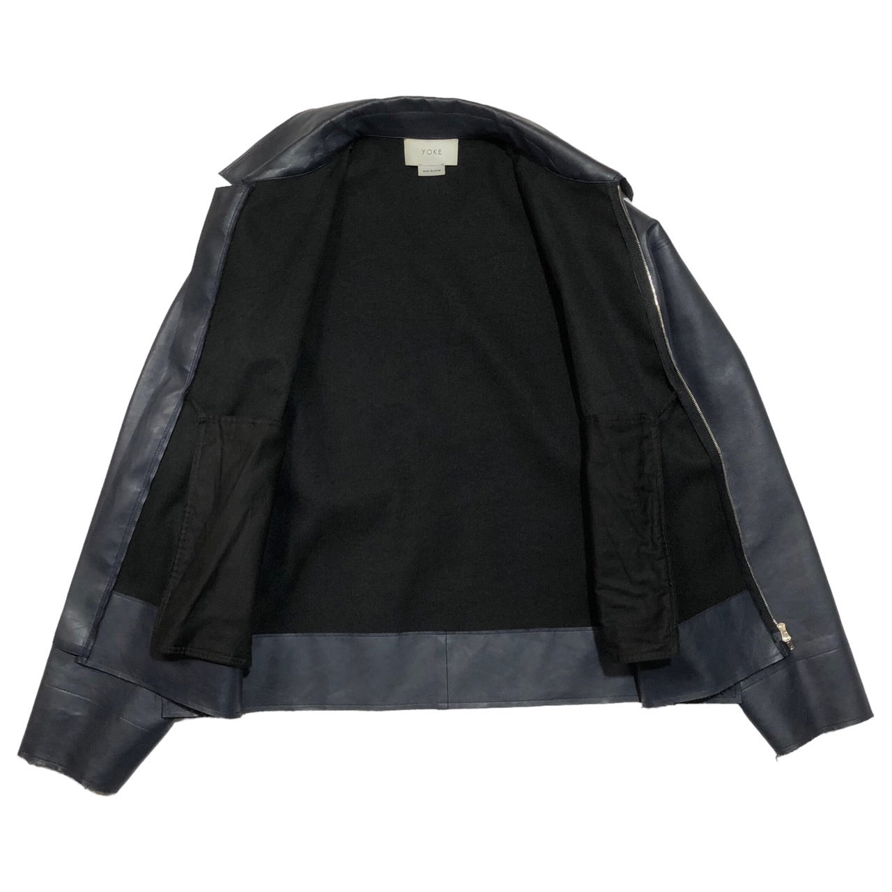 YOKE(ヨーク) 19SS FAUX LEATHER JACKET/レザージャケット/スイングトップ YK19SS0039B-JS S ダークネイビー so john 別注/限定モデル