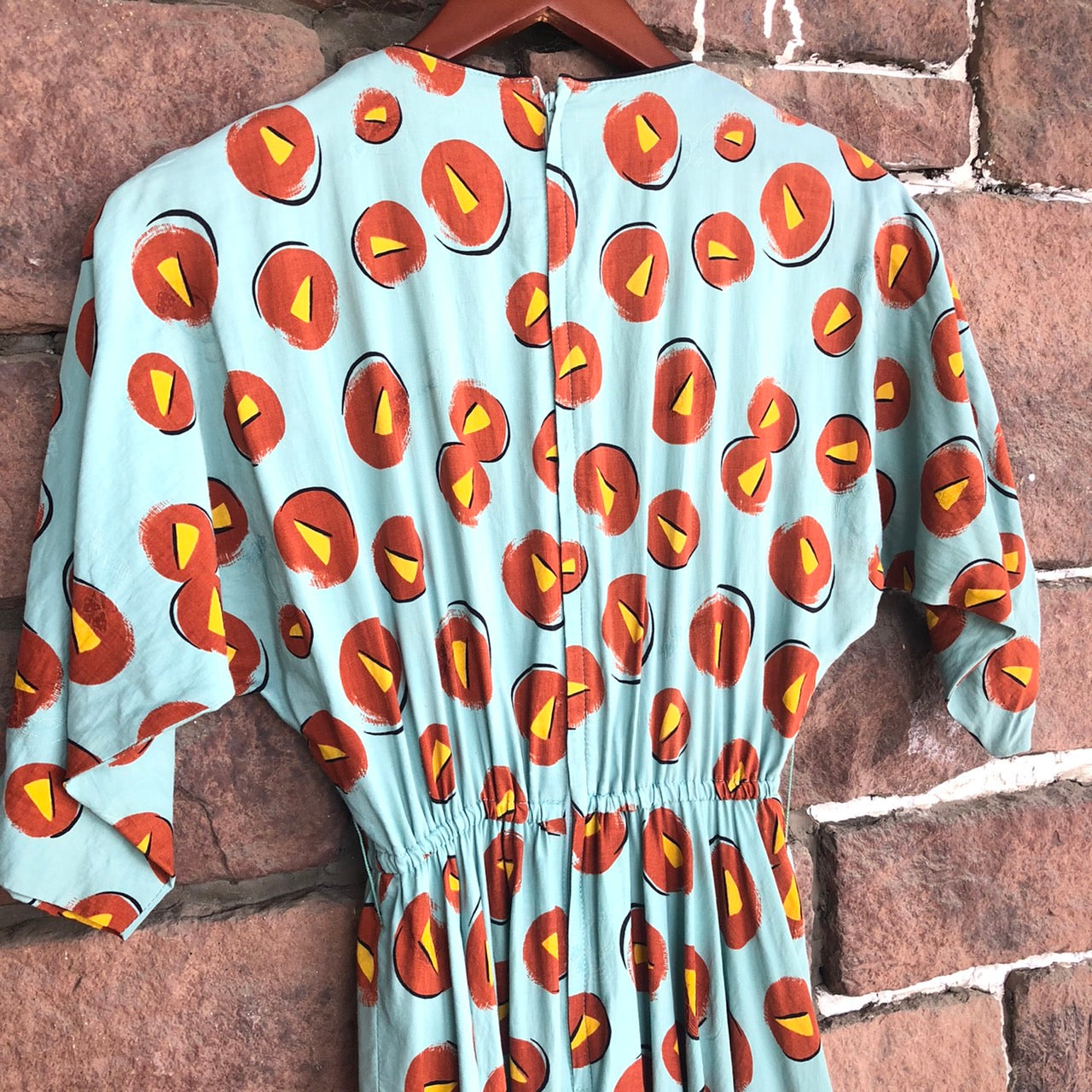 VINTAGE(ヴィンテージ) ヴィンテージ総柄ワンピース 表記なし(Mサイズ程度) ブルー