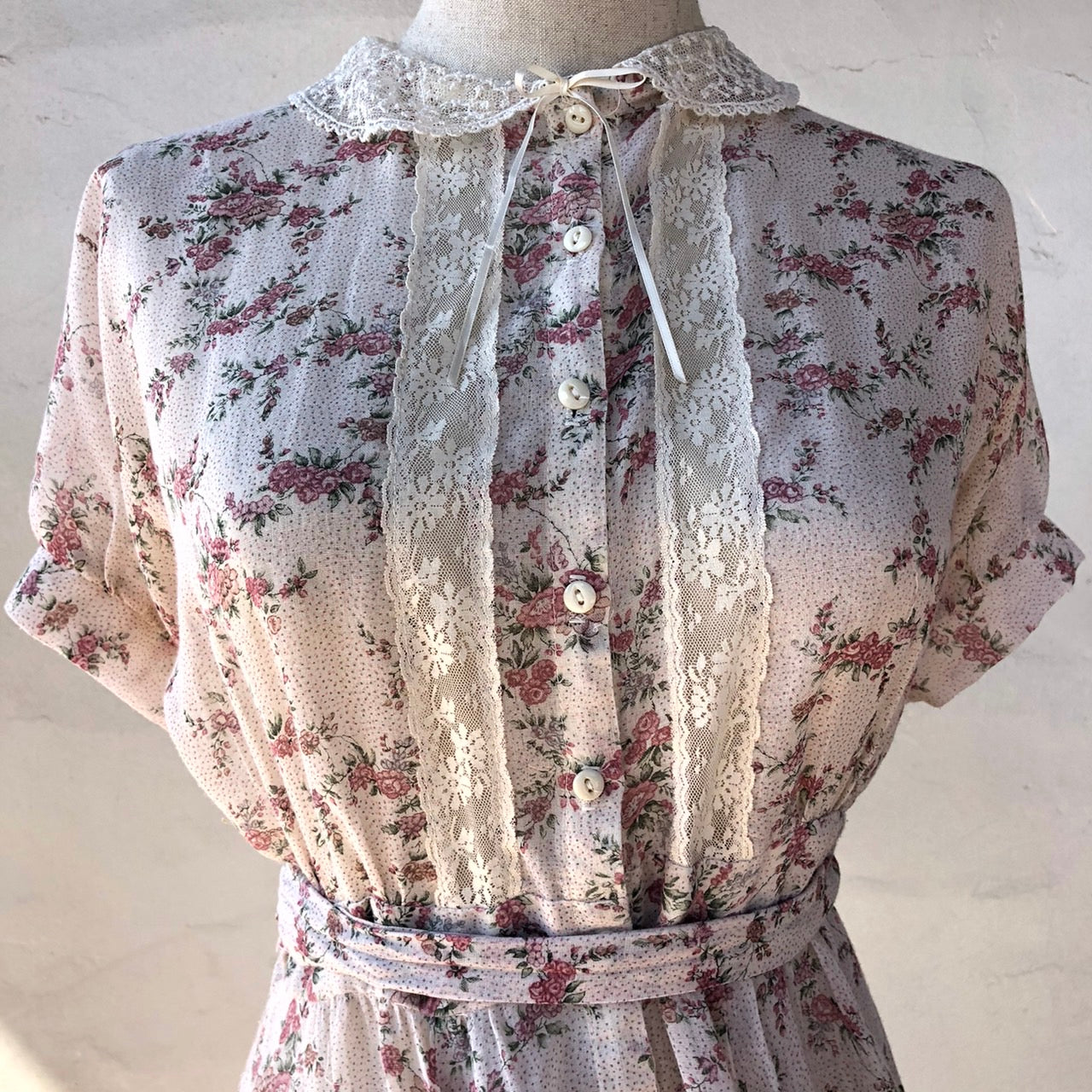 GANNE SAX(ガニーサックス) 70'sフラワープリントドレス 2554020 7(S~M程度) ピンク