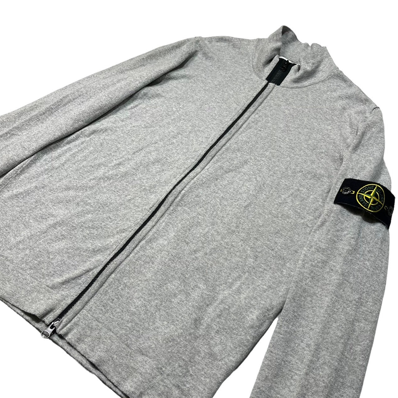 STONE ISLAND(ストーンアイランド) 18SS driver's knit ドライバーズニット ジップアップ ニット カーディガン 17-50612 SIZE M ライトグレー
