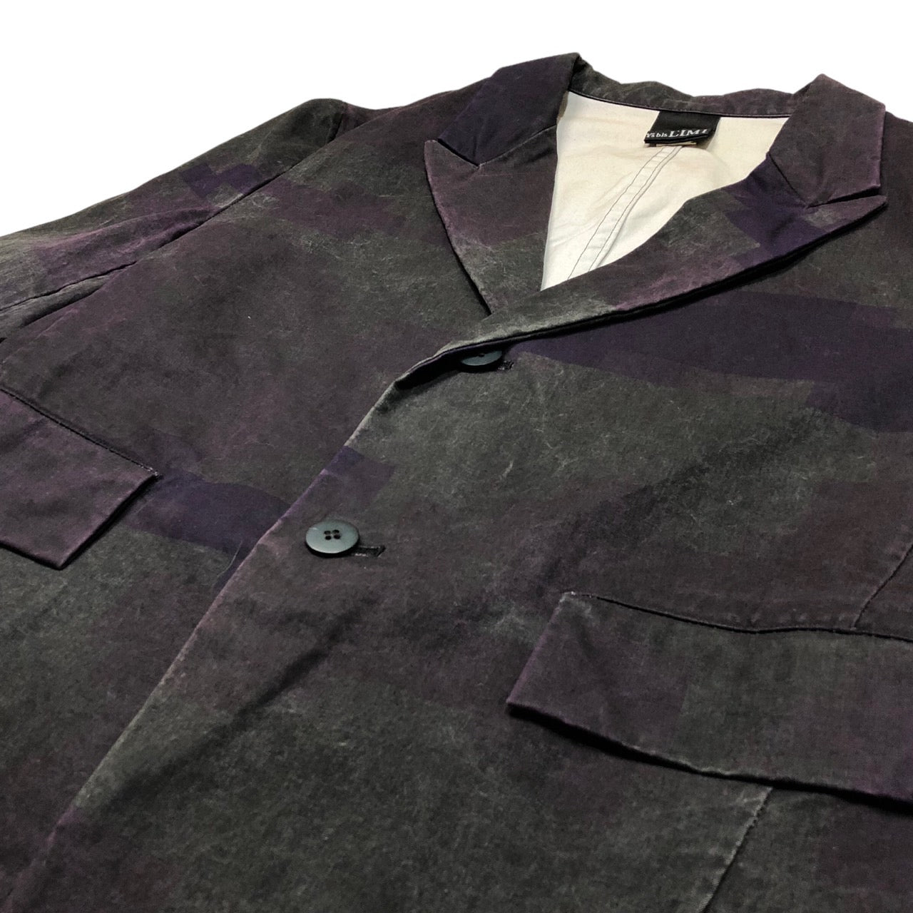 Y's bis LIMI(ワイズビスリミ) 02SS graphic cotton jacket/グラフィックコットンジャケット/テーラードジャケット BE-J01-022 表記なし(FREE) ブラック×パープル LIMI feu前身ブランド