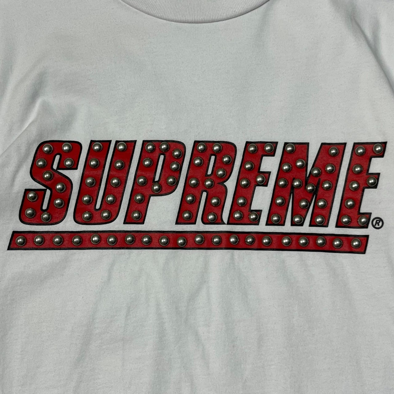 SUPREME(シュプリーム) 20SS Studded L/S Top Tee スタッズ ロゴ ロンT 長袖 カットソー Tシャツ S ホワイト