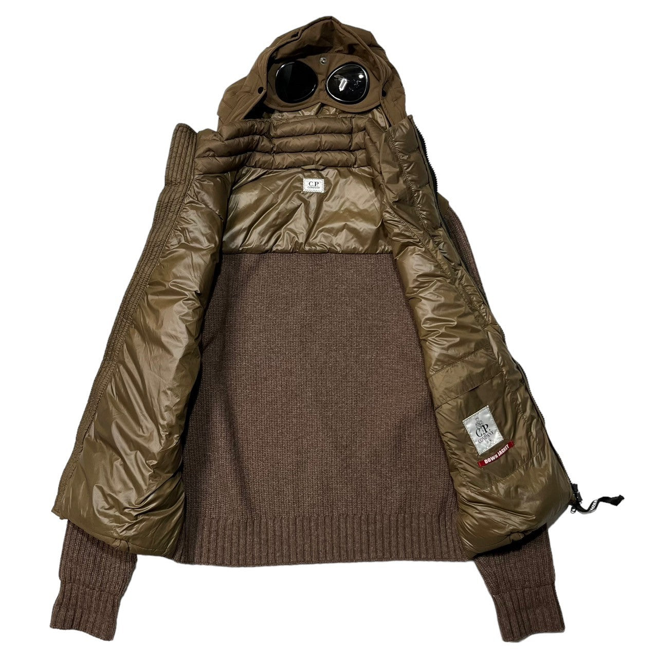 C.P.COMPANY(シーピーカンパニー) goggle down knit jacket ゴーグル ダウン ニット ジャケット マウンテンパーカー 05CMKN024A 48(L程度) ブラウン