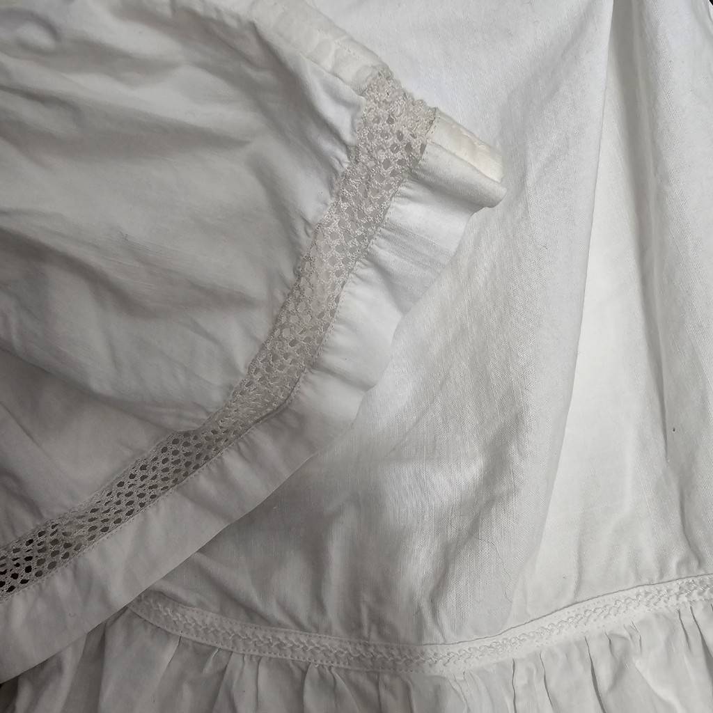 Euro Vintage(ヨーロッパヴィンテージ) Rain drops_10'~20's french cotton drawers shorts/フレンチコットンドロワーズハーフパンツ 表記なし(Sサイズ程度) ホワイト