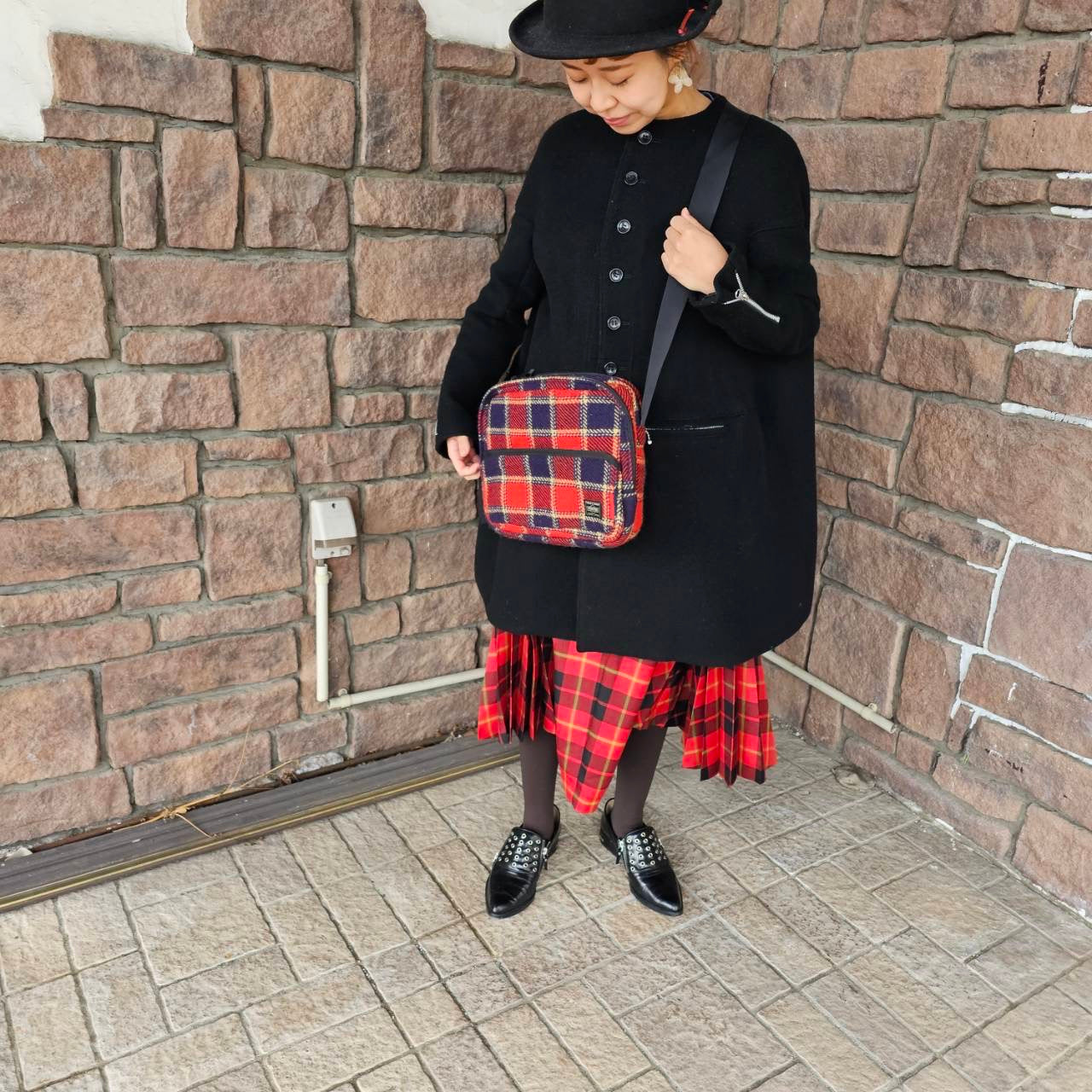 COMME des GARCONS JUNYA WATANABE(コムデギャルソンジュンヤワタナベ) 17AW Three-dimensional  flare melton collarless coat/立体フレアノーカラーメルトンコート/ウール JT-J050 S ブラック AD2017