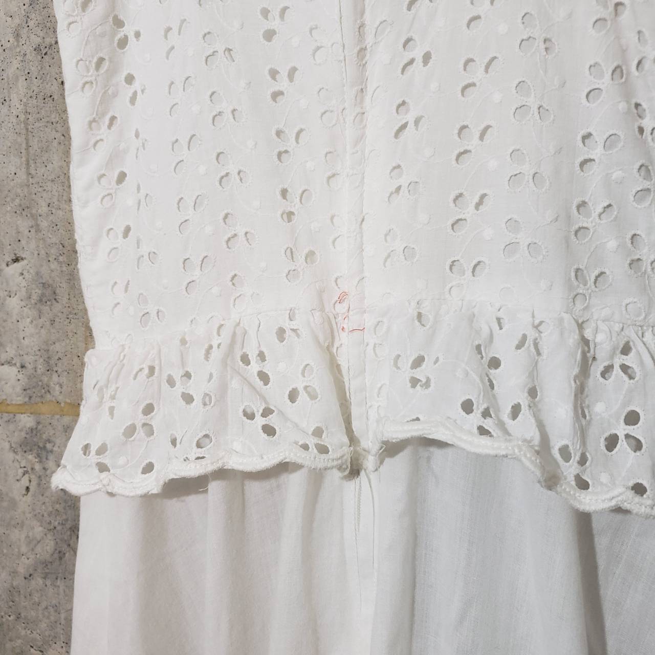 Euro Vintage(ヨーロッパヴィンテージ) Ukabu_リーフレースキャミワンピース 表記なし(Lサイズ程度) ホワイト