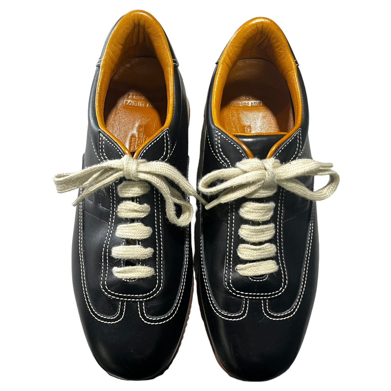 HERMES(エルメス) H logo quick sneakers Hロゴ クイック レザースニーカー SIZE 38(24.0) ブラック×ブラウン 袋付