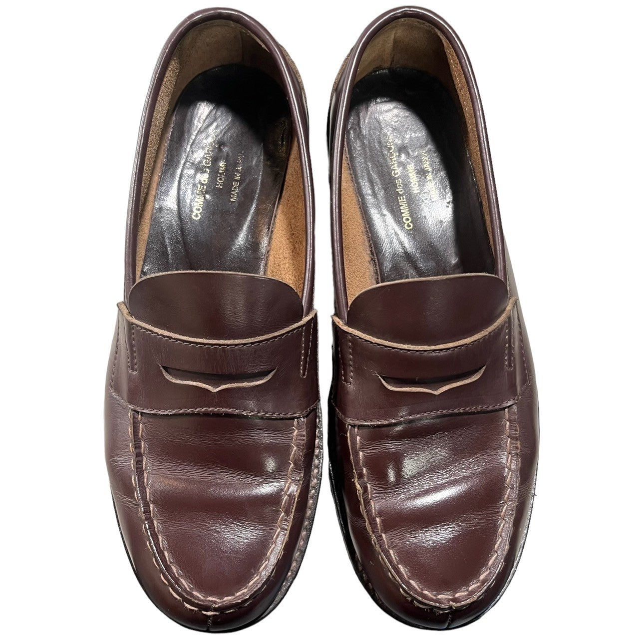 COMME des GARCONS HOMME(コムデギャルソンオム) 00s command sole loafers/コマンドソールローファー/革靴 SIZE表記消え(推定24.5cm程度) ブラウン 日本製