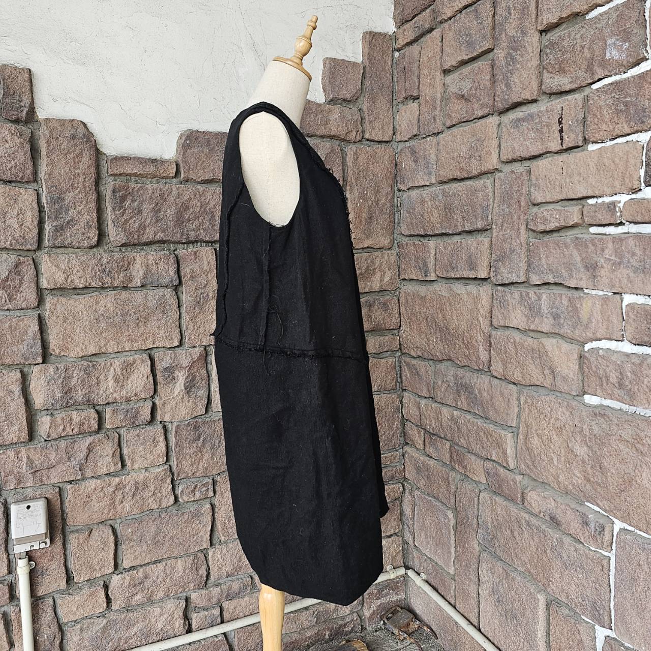 Jacques Marceau(ジャックマルソー) フレンチスタイルサンプリングノースリーブワンピース SIZE FREE ブラック 代官山ジャンヌバレオリジナルブランド(廃止ブランド稀少品)