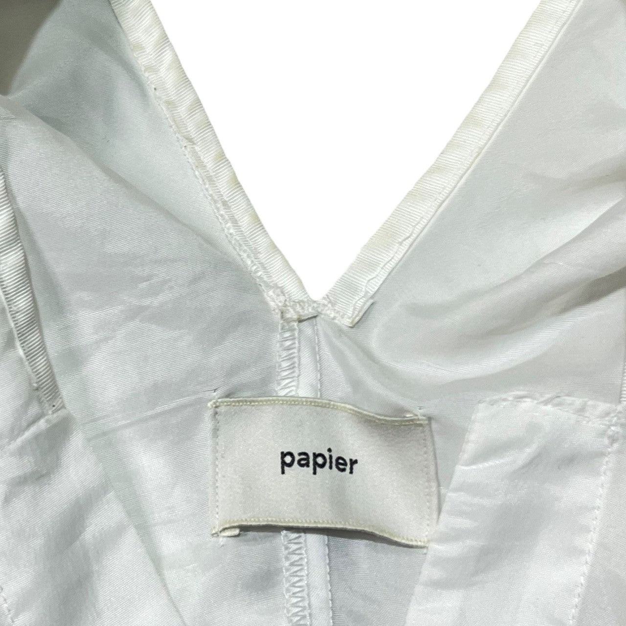 papier(パピエ) reconstructed volume blouse 再構築 ボリューム ブラウス ショート丈 SIZE FREE ホワイト