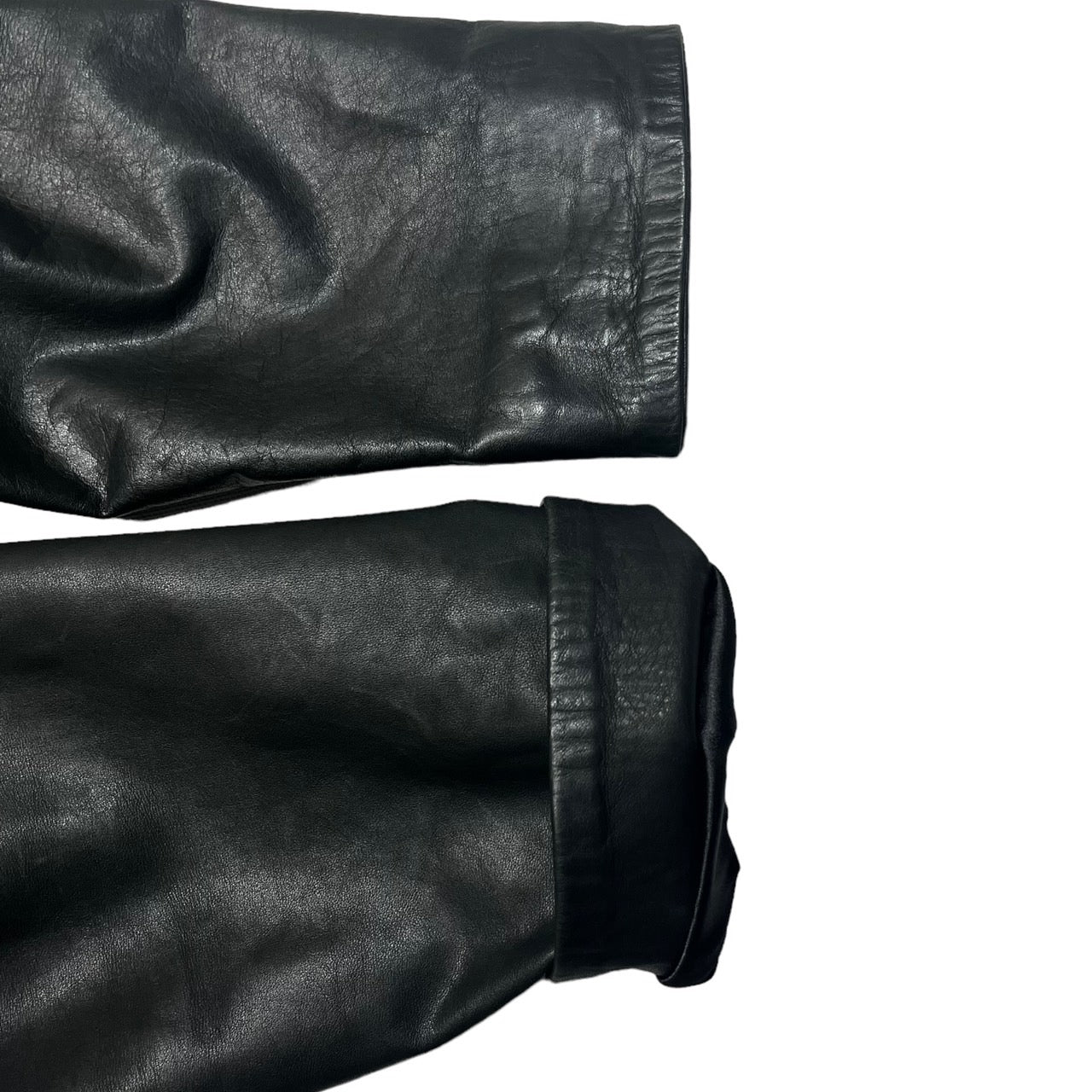 the Sakaki(ザサカキ) All leather stadium jacket remake haori jacket/オールレザースタジャン リメイク 羽織 ジャケット SIZE M ブラック 廃版ブランド 羽織リメイク 1点モノ稀少品