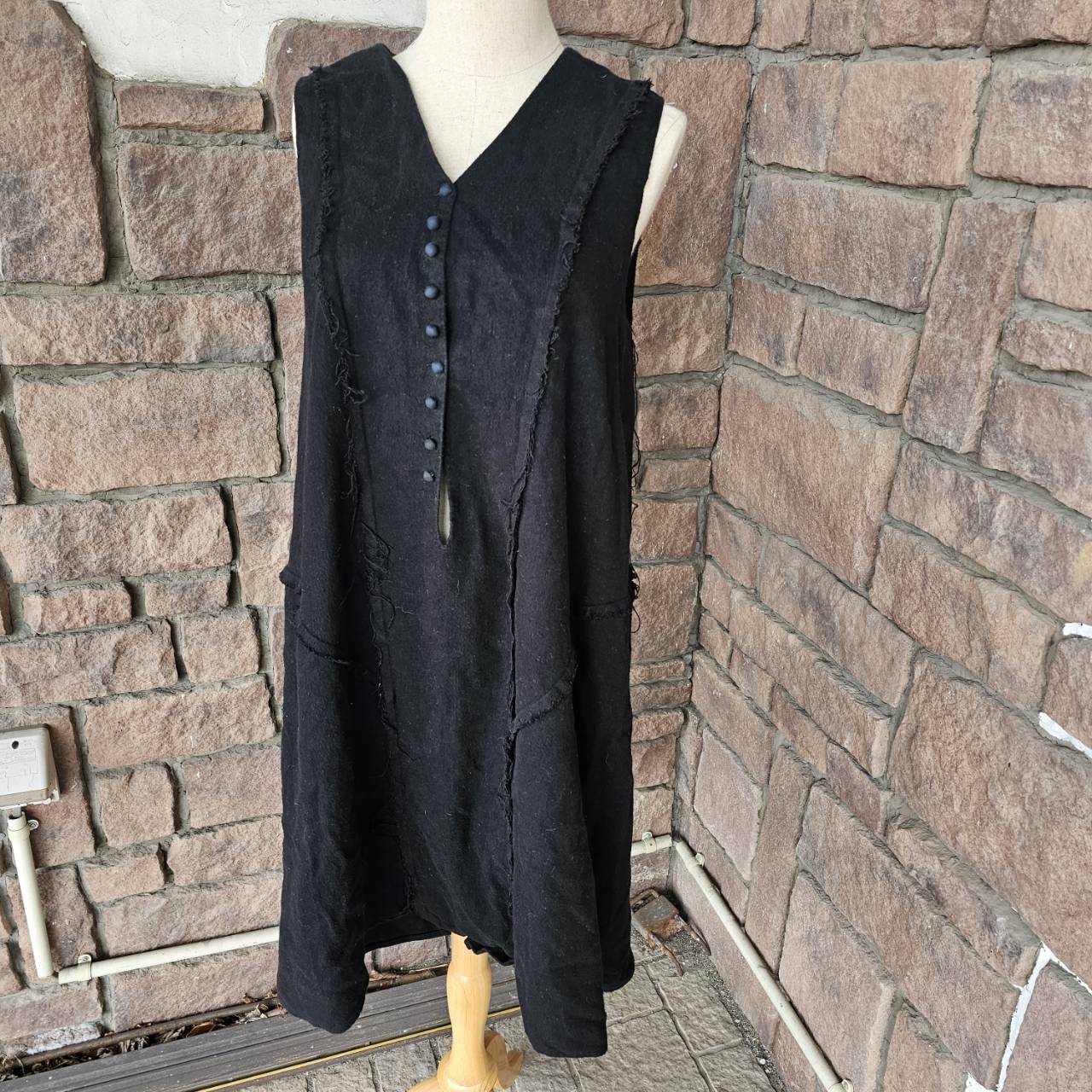 Jacques Marceau(ジャックマルソー) フレンチスタイルサンプリングノースリーブワンピース SIZE FREE ブラック 代官山ジャンヌバレオリジナルブランド(廃止ブランド稀少品)