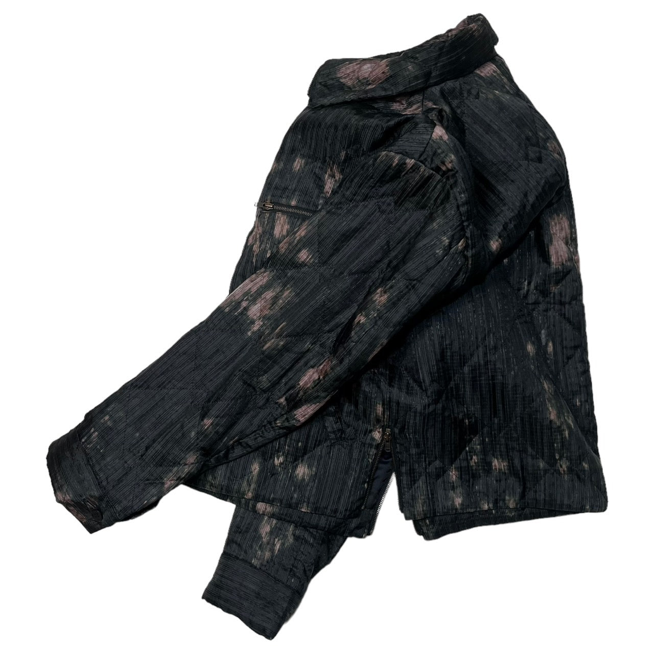ISSEY MIYAKE(イッセイミヤケ) 98AW Vintage bleached quilted pleated jacket/ヴィンテージ脱色加工キルティングプリーツジャケット/90年代/アーカイブ IM84-FD924 SIZE M ブラック×パープル