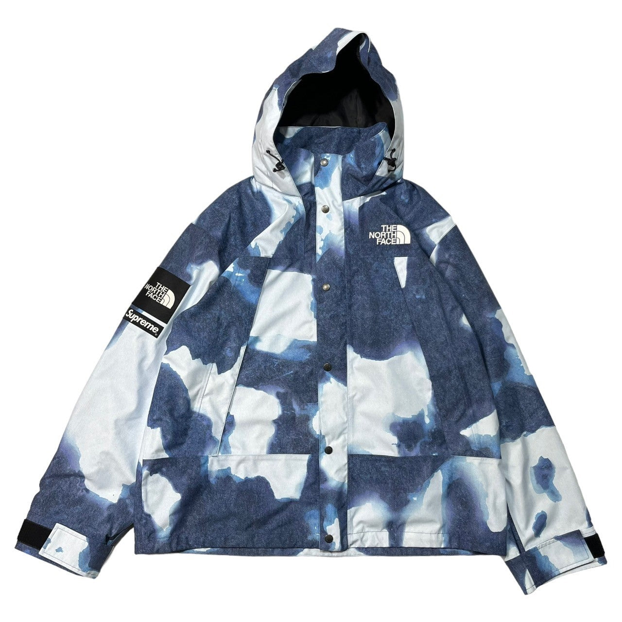SUPREME×THE NORTH FACE(シュプリーム×ザノースフェイス) 21AW Bleached Denim Print Mountain Jacket ブリーチド デニム マウンテン ジャケット マウンテンパーカー NP52100I XL スカイブルー