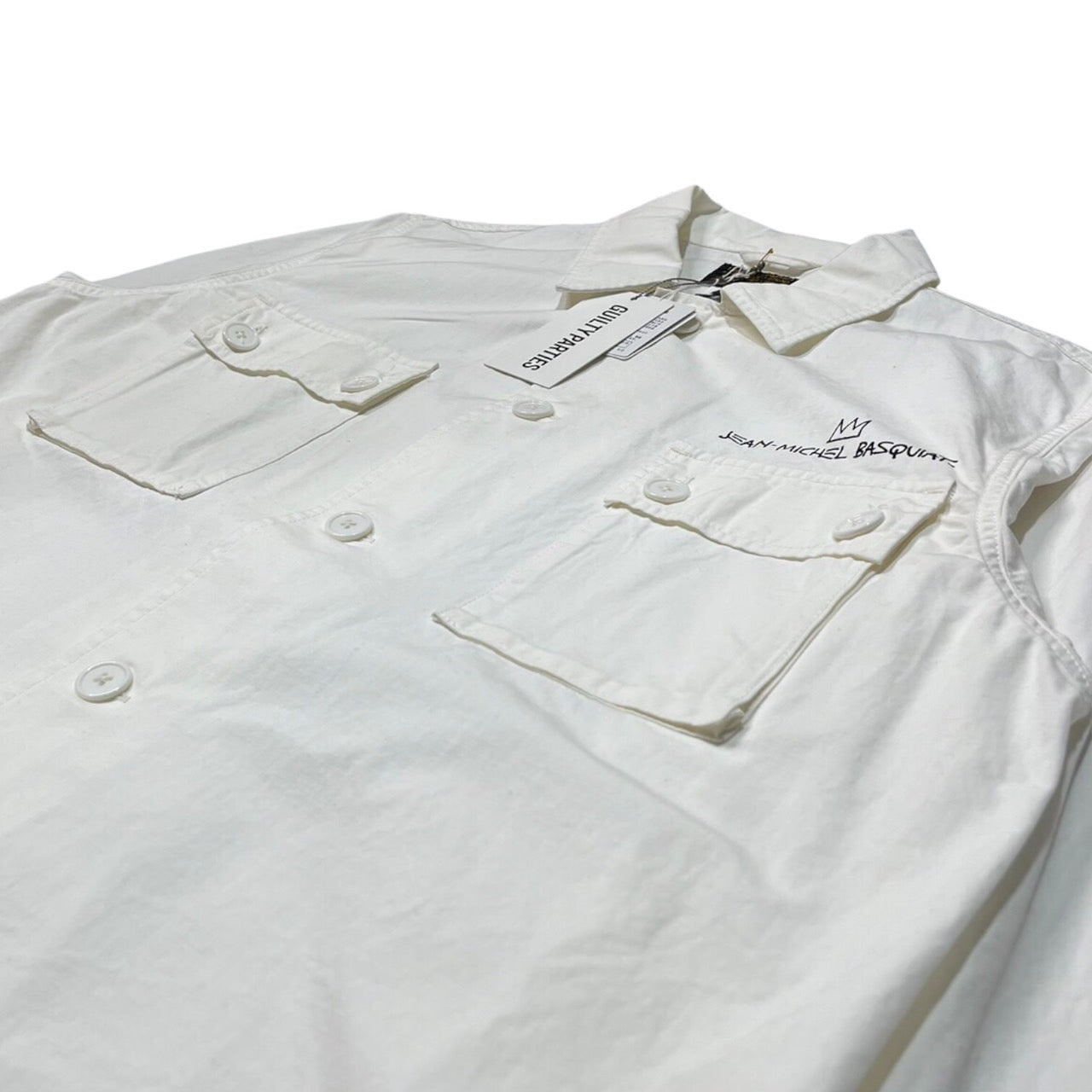 WACKO MARIA×Jean-Michel Basquiat (ワコマリア × ジャン・ミシェル・バスキア) ARMY SHIRT (TYPE-2) アーミーシャツ バックプリント ミリタリー ジャケット BASQUIAT-WM-ML02 M ホワイト