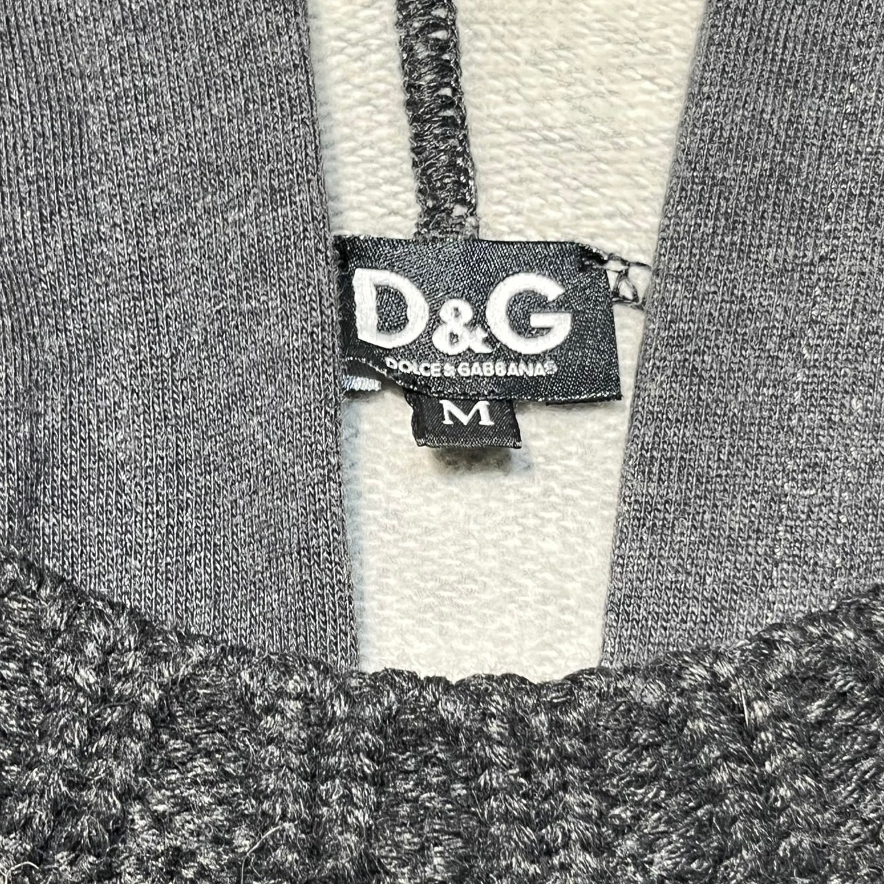 D&G DOLCE&GABBANA(ディーアンドジードルチェ&ガッバーナ) アルパカ混ニットパーカー M グレー 背面ロゴ ドルガバ ドルチェアンドガッバーナ