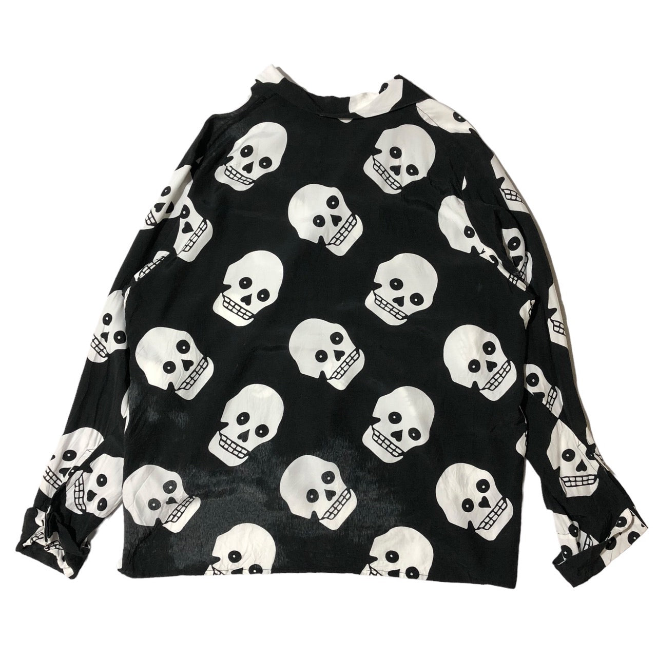 SUNSEA(サンシー) 19SS KEEF'S GIGOLO SHIRT キーフズジゴロシャツ スカル ドクロ 19S13 SIZE 2(M) ブラック×ホワイト 擦れキズ有