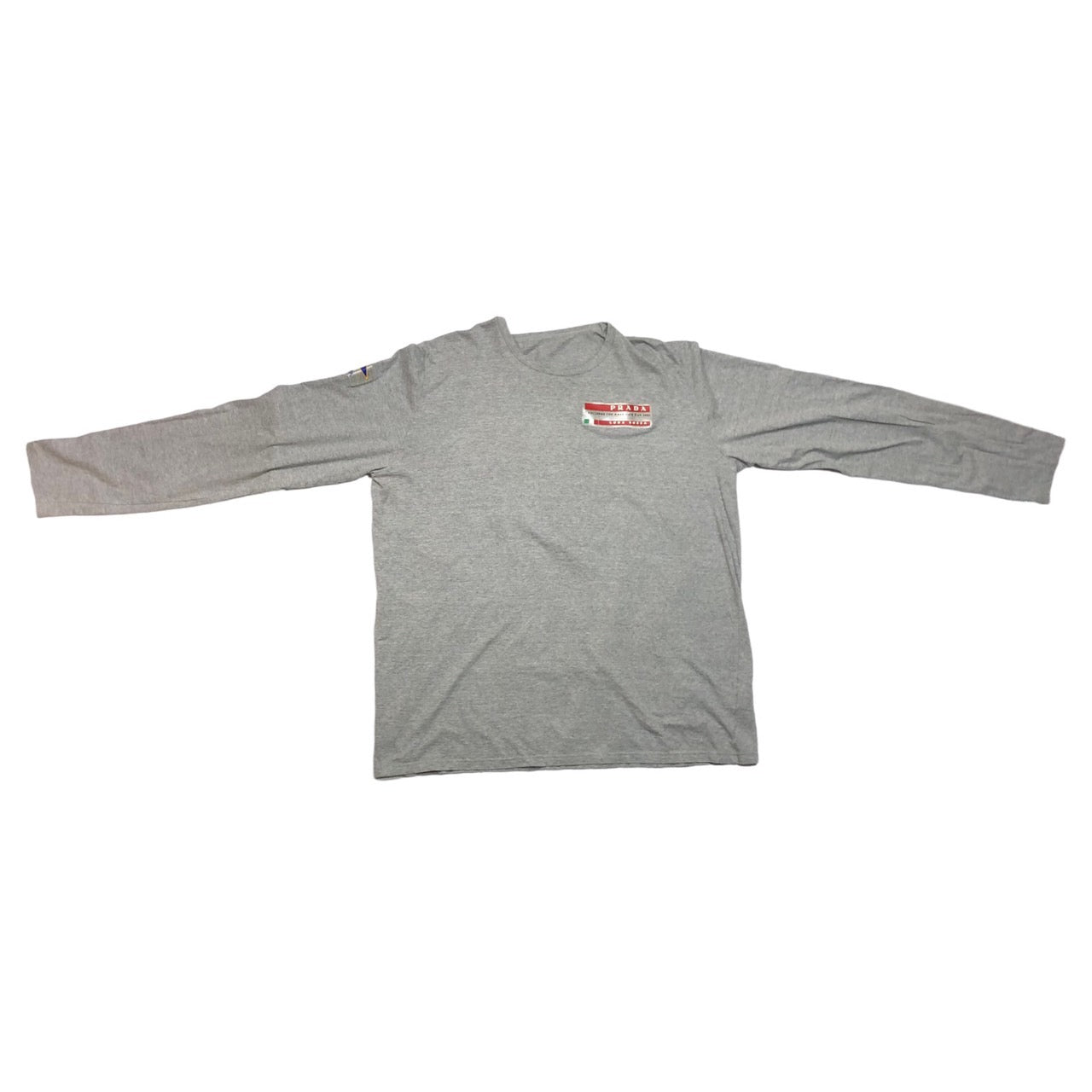 PRADA LUNA ROSSA(プラダルナロッサ) 00's rogo L/S T-shirt/ロゴ長袖カットソー/Tシャツ XXL グレー CHALLENGE AMERICA'S CUP 2003/sports/スポーツ