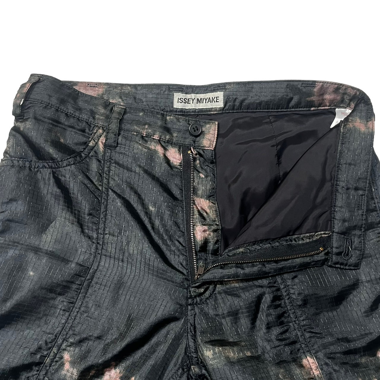 ISSEY MIYAKE(イッセイミヤケ) 98AW vintage bleached parachute pants/ヴィンテージ脱色加工パラシュートパンツ/90年代/アーカイブ/ジップ IM84-FF927 SIZE S ブラック×パープル