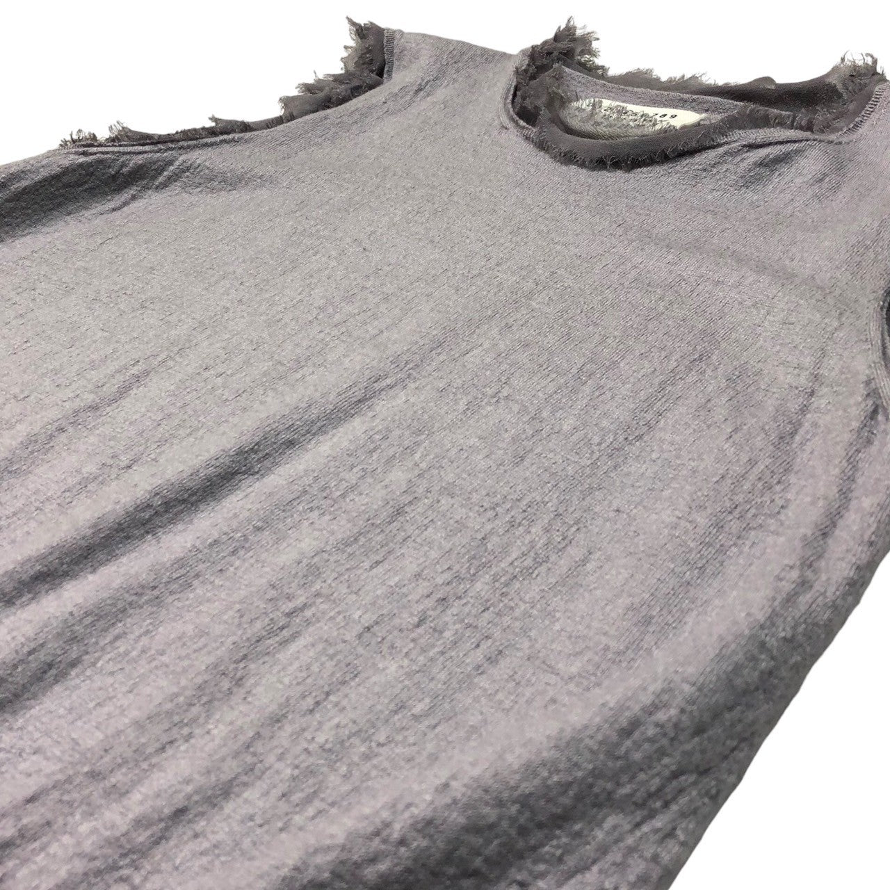 MAISON MARGIELA(メゾンマルジェラ) 18SS sleeveless wool knit sew フリンジ ノースリーブ ウール ニット カットソー S51HS0645 XL パープル