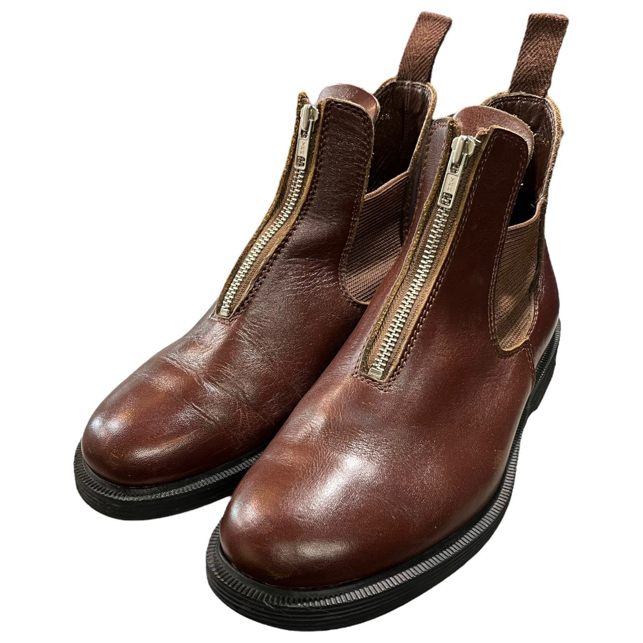 COMME des GARCONS HOMME PLUS(コムデギャルソンオムプリュス) 03AW カーブ期 Center zip side gore boots センタージップ サイドゴア ブーツ 革靴 24 1/2 (24.5cm程度) ブラウン 日本製 2003AW「大人の不良」