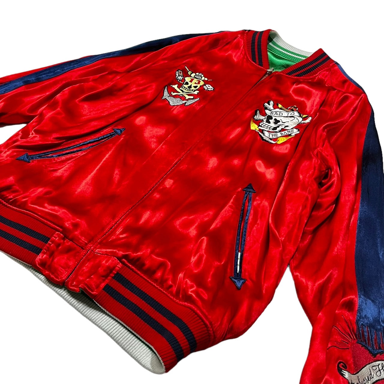 AVIREX(アヴィレックス) SOUVENIR JACKET USMC/リバーシブルスカジャン/スーベニアジャケット 6192229 XL レッド×グリーン
