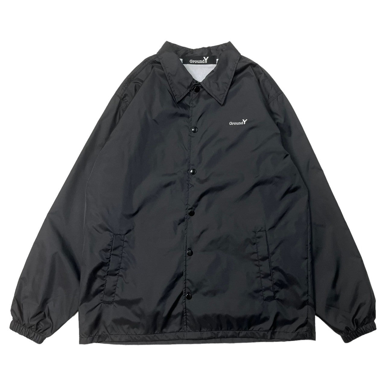 Ground Y(グラウンドワイ) Veste COACH "Y" GRAPHIC NYLON TAFFETA JACKET Yグラフィック コーチジャケット GA-J54-600 SIZE 3(L) ブラック×ホワイト