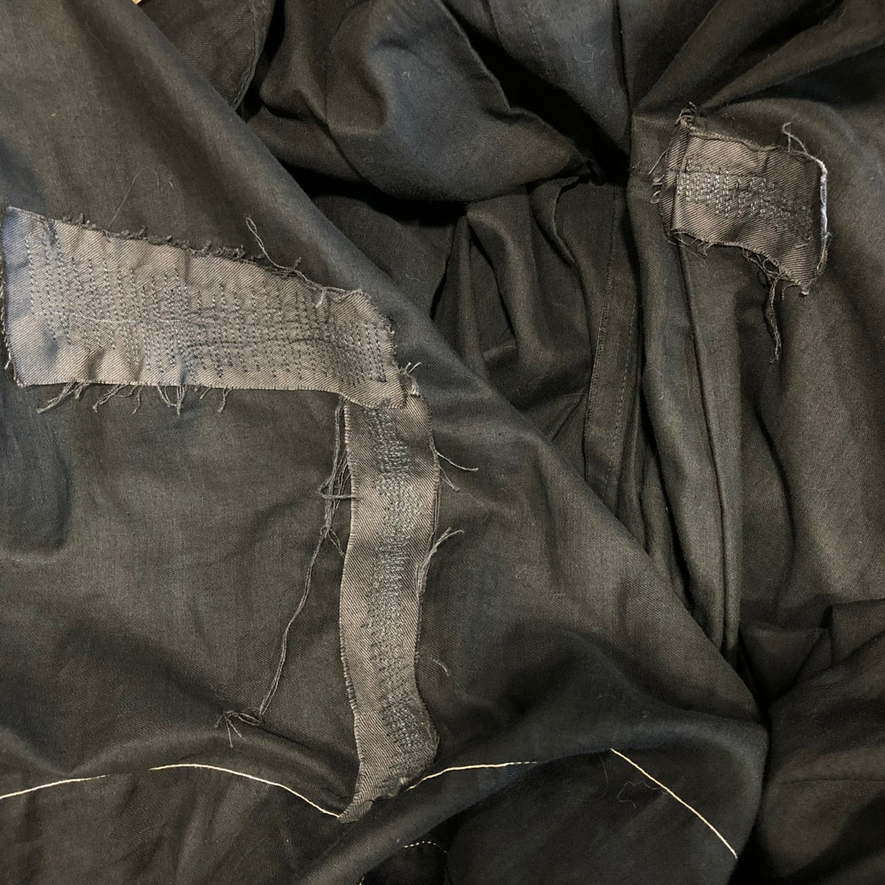 VINTAGE(ヴィンテージ) 1800~1900's切替リネンロングワンピース 表記なし(Lサイズ程度) ブラック Ark Bearer