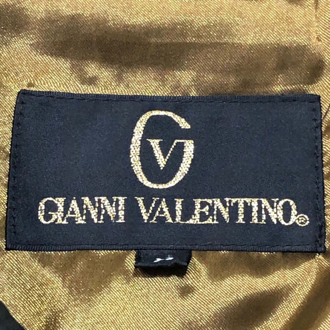 GIANNI VALENTINO(ジャンバレンティノ) 90's ロゴナイナーレザーコート/ヴィンテージレザージャケット XLサイズ程度 ブラック