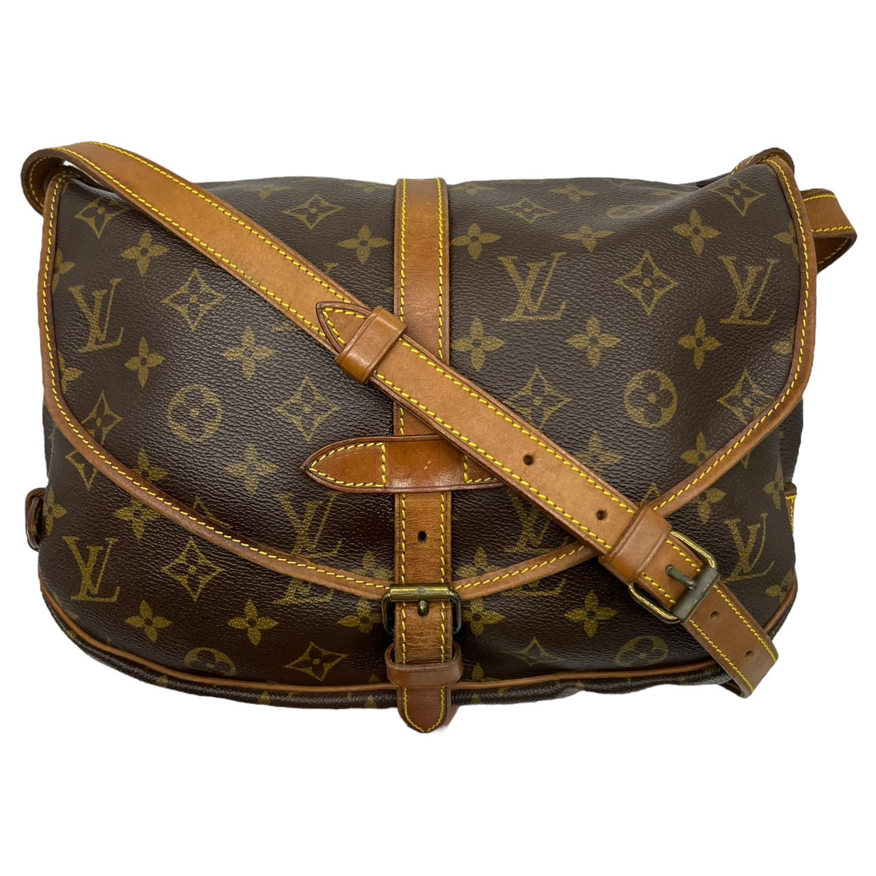 LOUIS VUITTON(ルイヴィトン) 89's Saumur30 ソミュール30 80年代 ヴィンテージ ショルダーバッグ M42256 ブラウン 製造番号:AR8904 ヌメ革ヤケ、薄ヒビ有