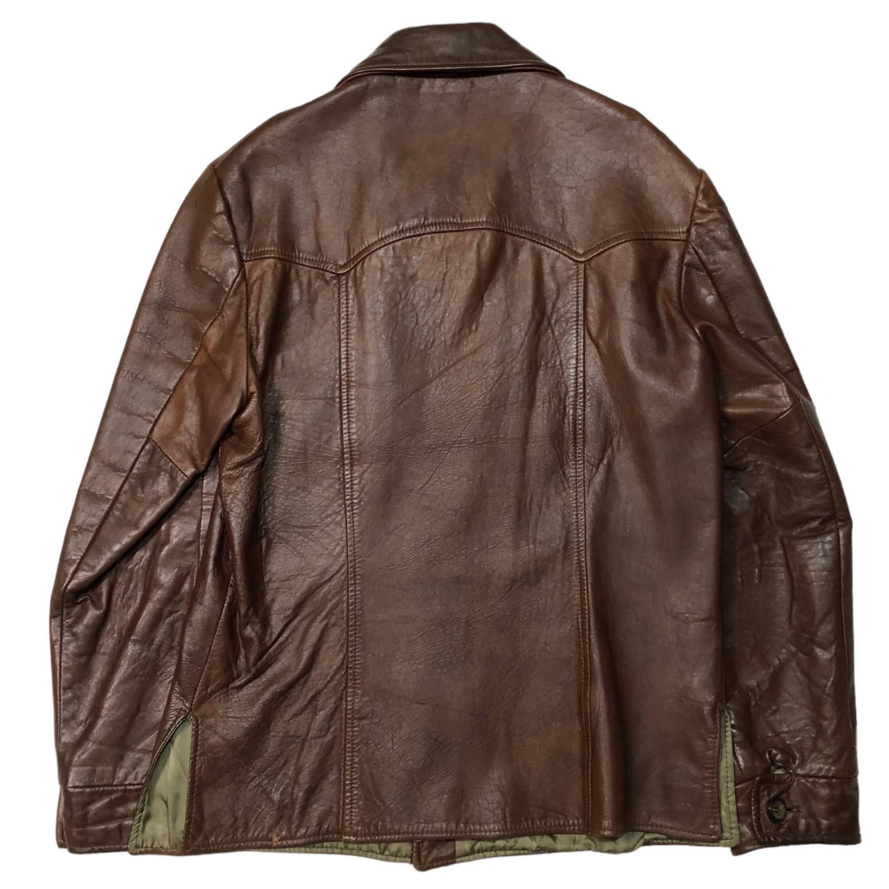 californian(カルフォルニア) 70's ヴィンテージレザーシャツジャケット 42(XL程度) ブラウン 70年代