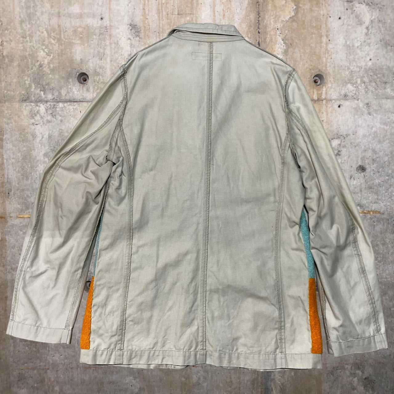 COMME des GARCONS SHIRT(コムデギャルソンシャツ) 90~00's pile tweed switching reversible cotton jacket/パイルツイード切替リバーシブルコットンジャケット/90~00年代/ヴィンテージ 表記切れ アイボリー×ブルー×オレンジ×ブラウン 品質表示タグ切り取り