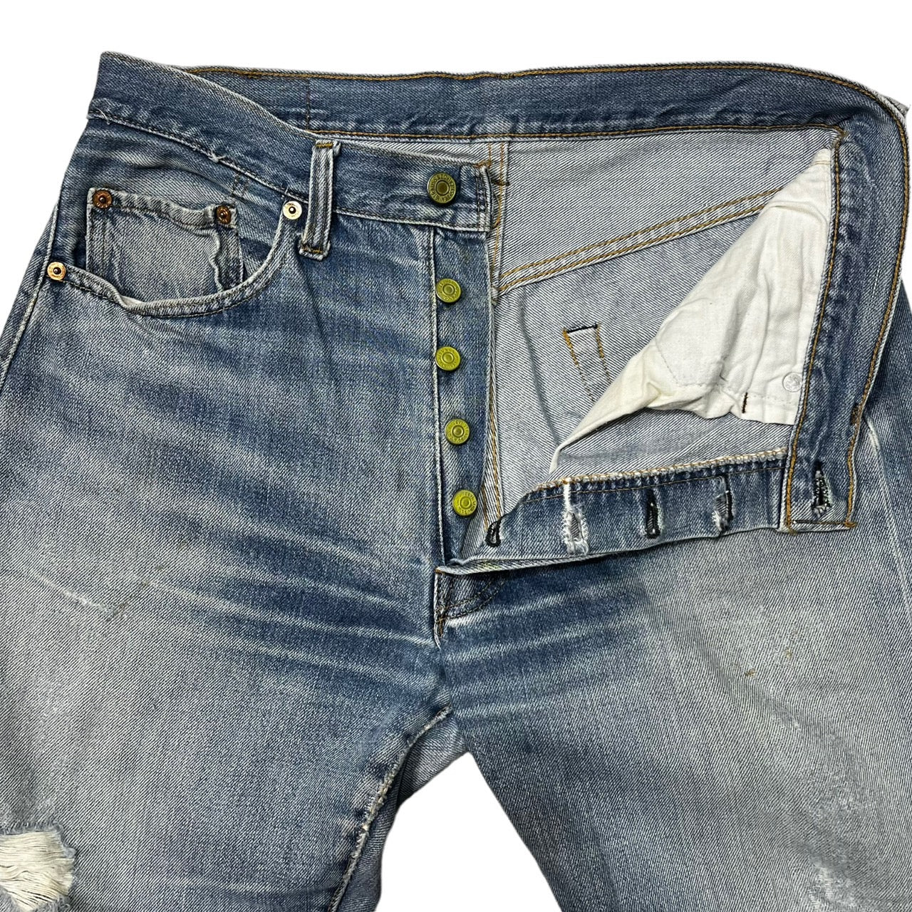 Levi's(リーバイス) 501 66後期 vintage denim pants ヴィンテージ デニム パンツ ジーンズ セルビッチ W34 インディゴ USA製 裏ボタン6 赤耳