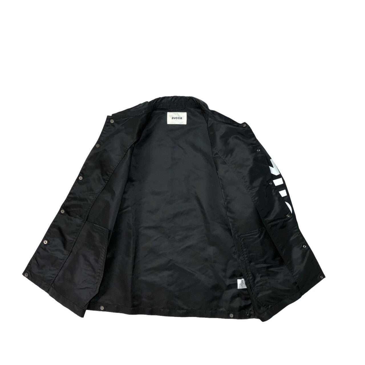zucca(ズッカ) 19AW logo coach jacket アーム ロゴ プリント ナイロン コーチ ジャケット ZU93FC075 M ブラック