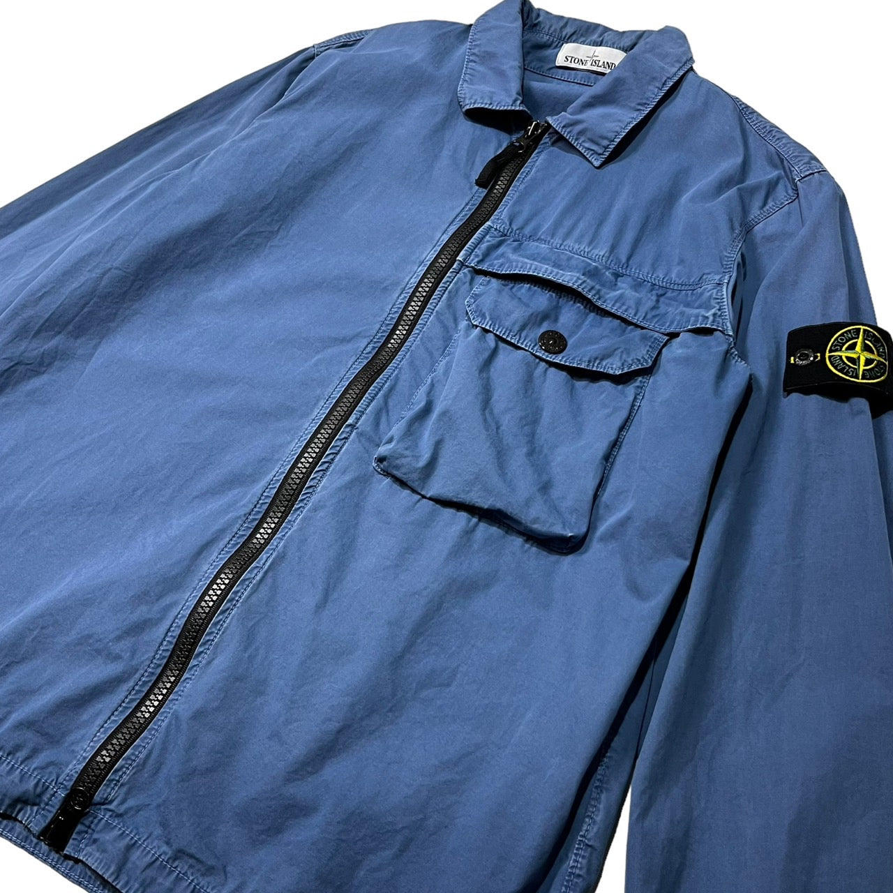 STONE ISLAND(ストーンアイランド) 20AW garment-dyed zip-up jacket ガーメントダイ ジップアップ ジャケット 7315107WN SIZE L ブルー