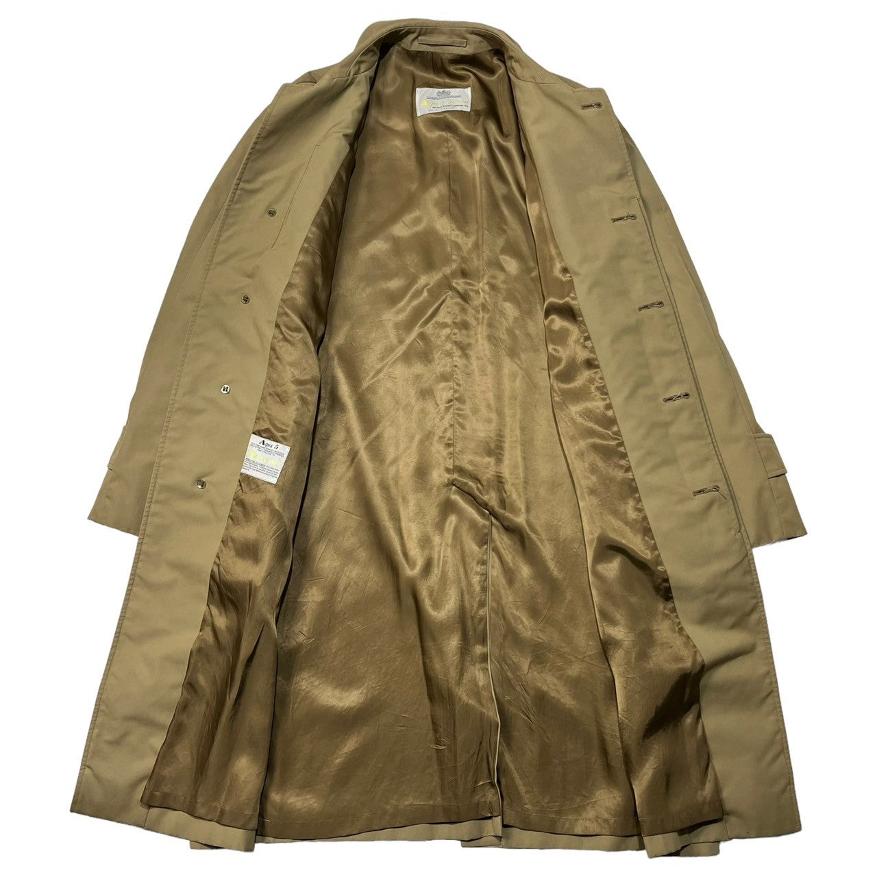 Aquascutum(アクアスキュータム) 80's Aqua 5 Balmacaan Coat アクア5 バルマカーンコート シングル トレンチ 80年代 ヴィンテージ SIZE M~L程度 ベージュ ポリ×コットンタイプ