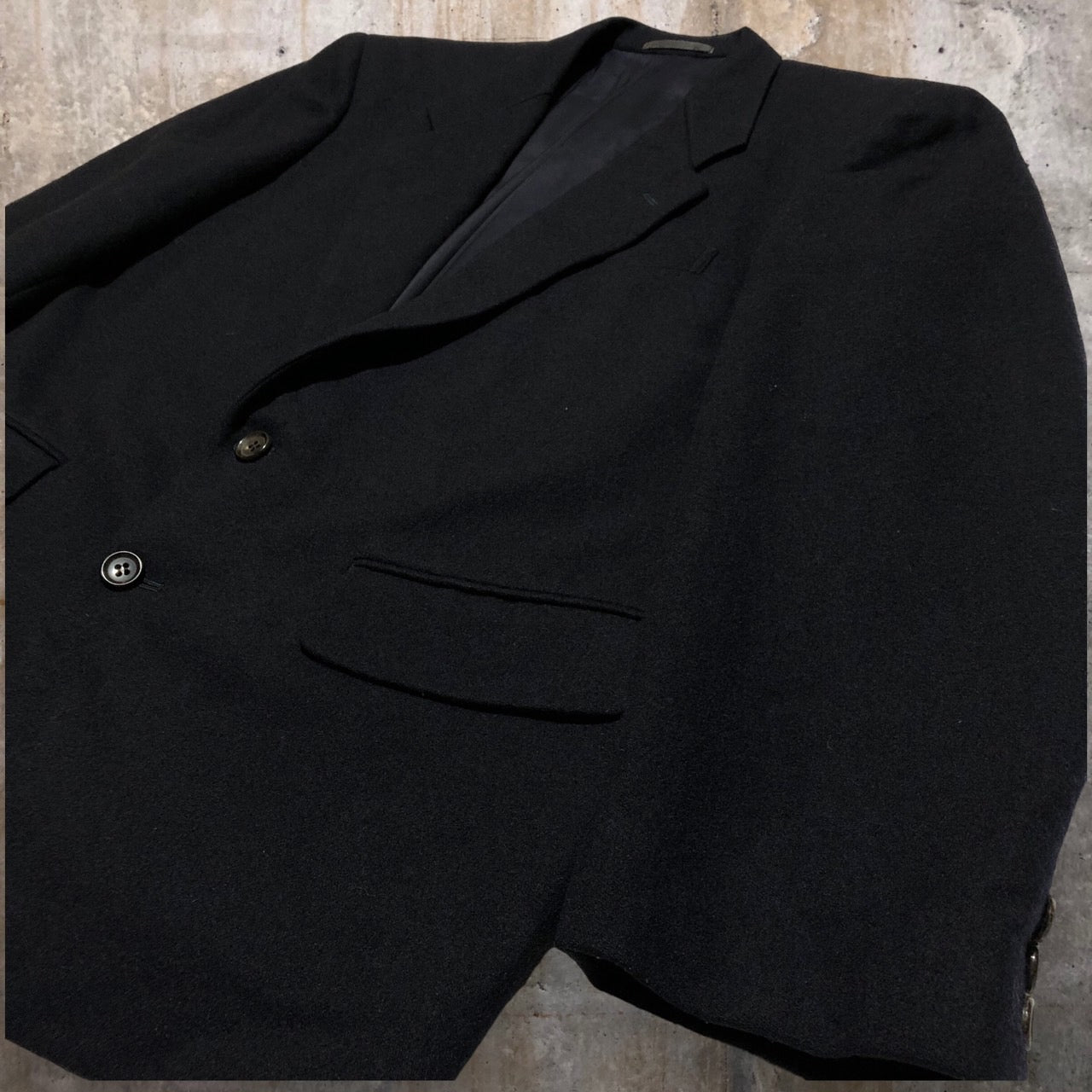 COMME des GARCONS HOMME(コムデギャルソンオム) 80's vintage three button wool jacket/ヴィンテージ3Bウールジャケット/川久保玲/本人期 HJ-05035S SIZE S ネイビー