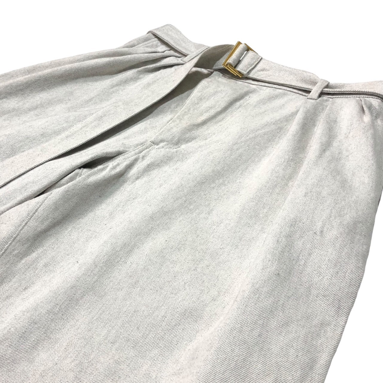 CULLNI(クルニ) ベルト3タックデニム タイロッケン デニムパンツ ジーンズ ワイド 21-AW-017 SIZE 2(M程度) ライトグレー ホワイト系