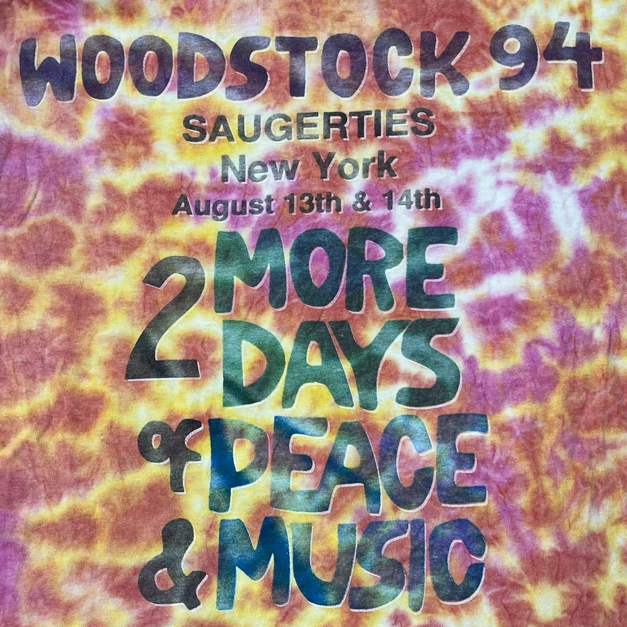 VINTAGE(ヴィンテージ) 90's Woodstock tie-dye T-shirt/ウッドストック/Tシャツ/タイダイ/バンドTシャツ SIZE L レッド×イエロー 90s 90年代 フェスティバル