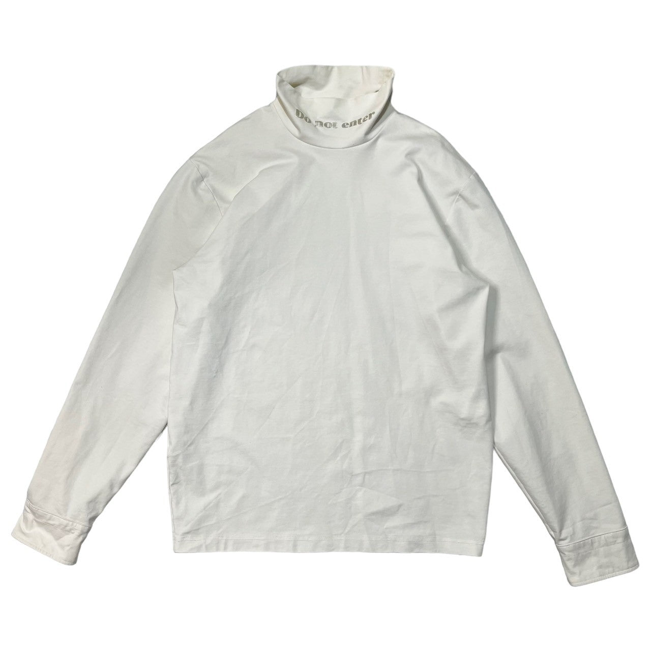 kolor(カラー) 19AW "Do not enter"コットンポンチ ハイネック ハットソー 長袖 Tシャツ メッセージ プリント 19WCM-T02202 2(M程度) ホワイト