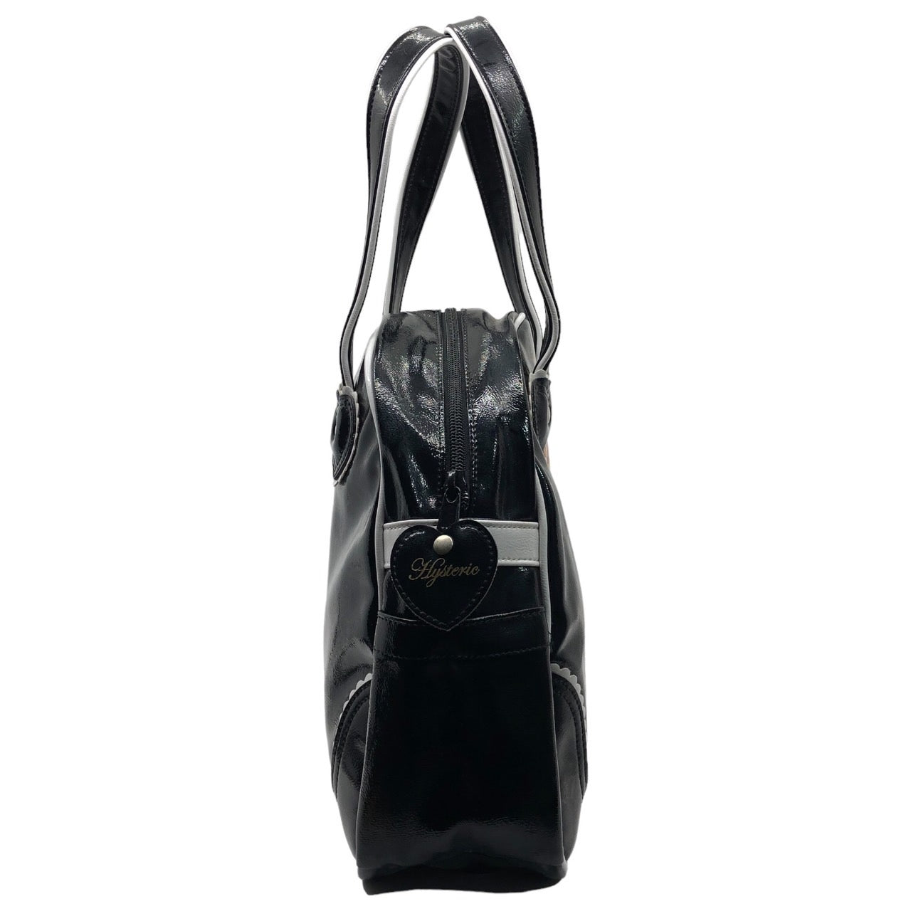 Hysteric Mini(ヒステリック ミニ) 00's "baby"エナメルハンドバッグ/Y2K/肩掛け/ロゴ ブラック ミニヒス HYSTERIC GLAMOUR(ヒステリックグラマー)