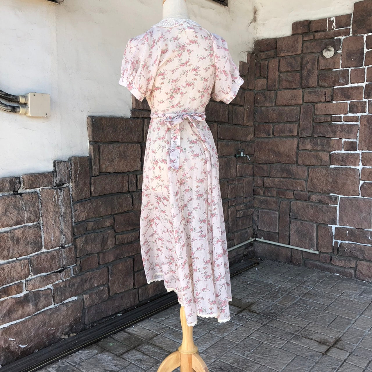 GANNE SAX(ガニーサックス) 70'sフラワープリントドレス 2554020 7(S~M程度) ピンク