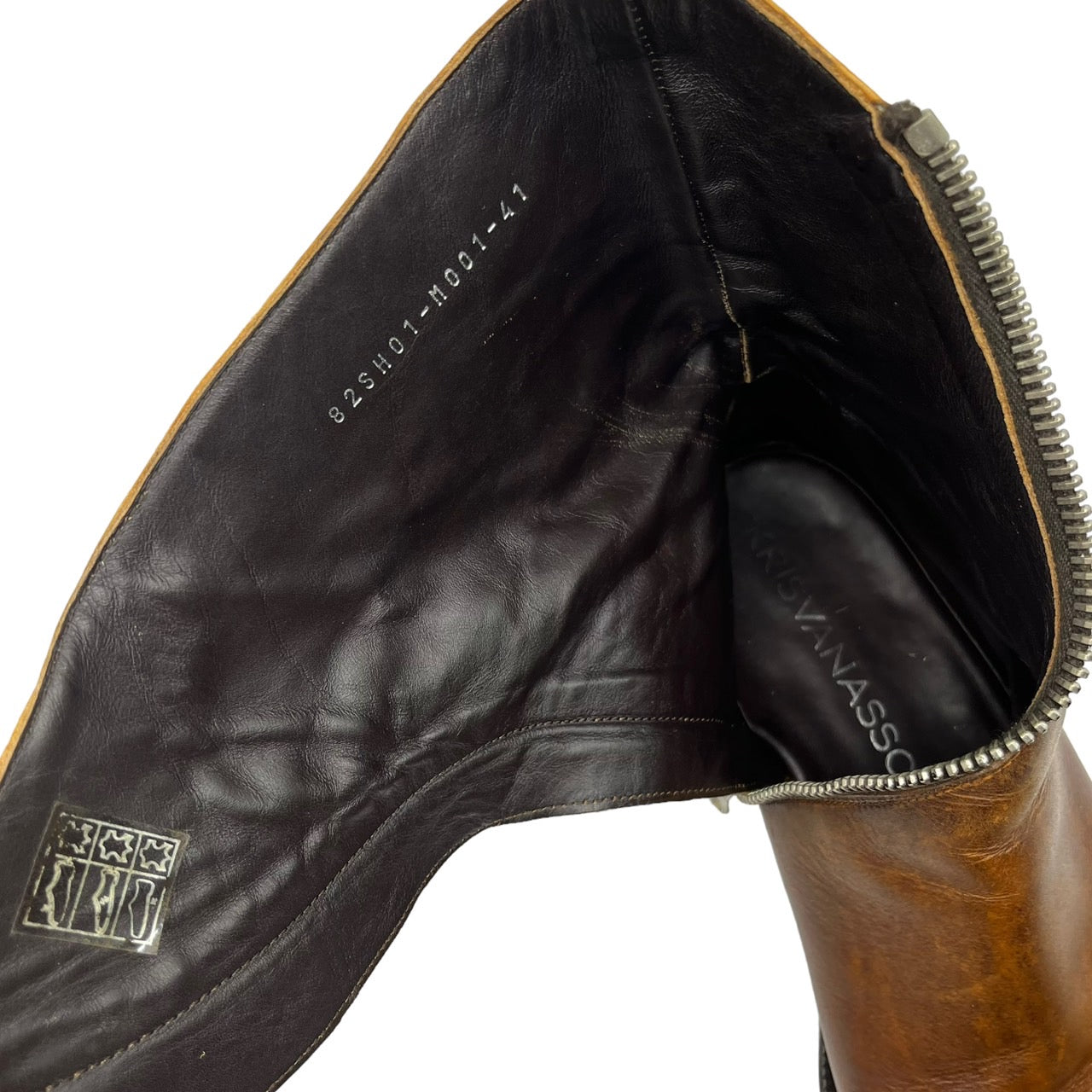 KRIS VAN ASSCHE(クリスヴァンアッシュ) 00's spiral zip boots/スパイラルジップブーツ/アーカイブ 82H01-M001-41 41(25.5~26cm程度) ブラウン Y2K