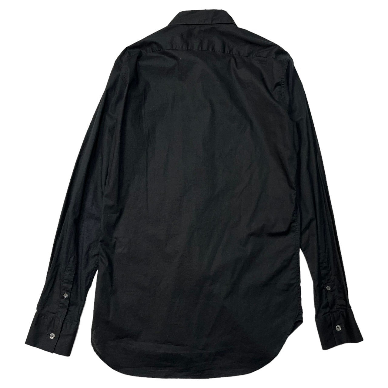 ANN DEMEULEMEESTER(アンドゥムルメステール) Single flower one point print dress shirt 一輪の花 ワンポイント プリント ドレスシャツ SIZE XS ブラック×ホワイト